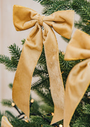 Burford Garden Co. Sand Velvety Gold Edged Bows, set of three