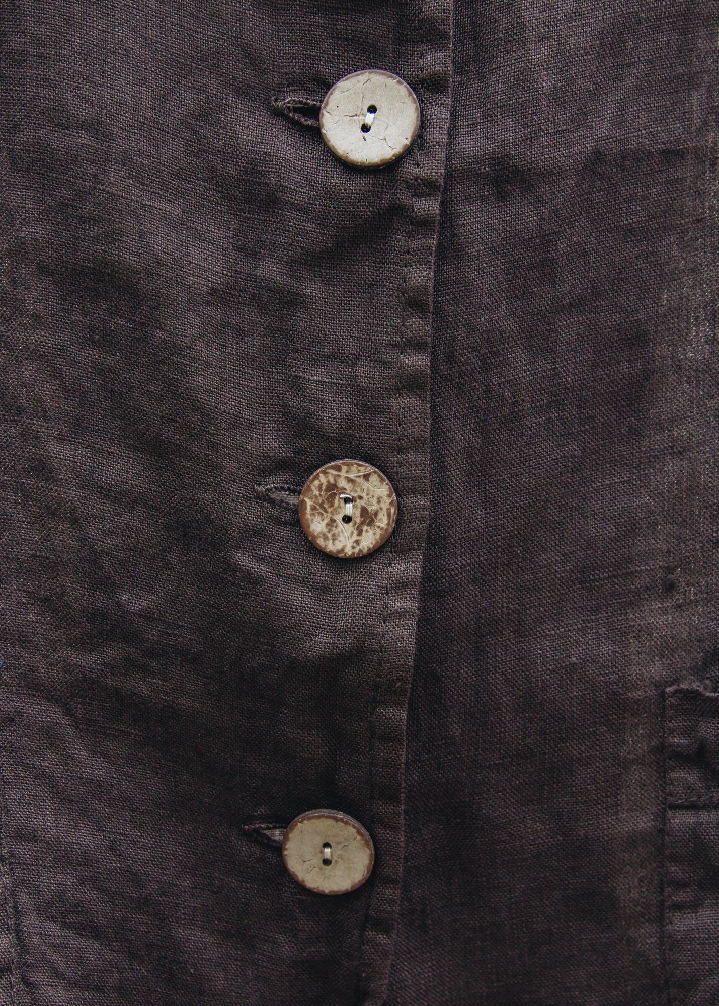 Burford Garden Co. Short Front Pocket Jacket in Chocolate Brown