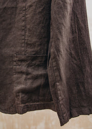 Burford Garden Co. Short Front Pocket Jacket in Chocolate Brown