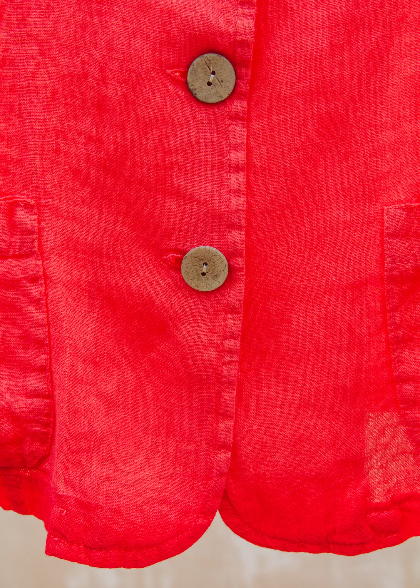 Burford Garden Co. Short Front Pocket Jacket in Fragola Red