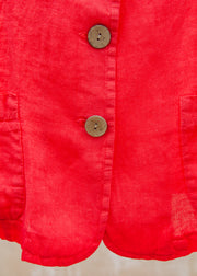 Burford Garden Co. Short Front Pocket Jacket in Fragola Red