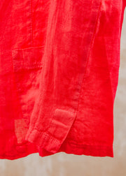 Burford Garden Co. Short Front Pocket Jacket in Fragola Red
