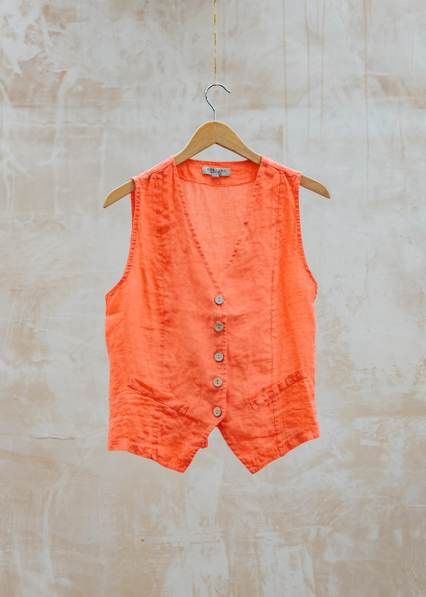 Burford Garden Co. Waistcoat in Coral