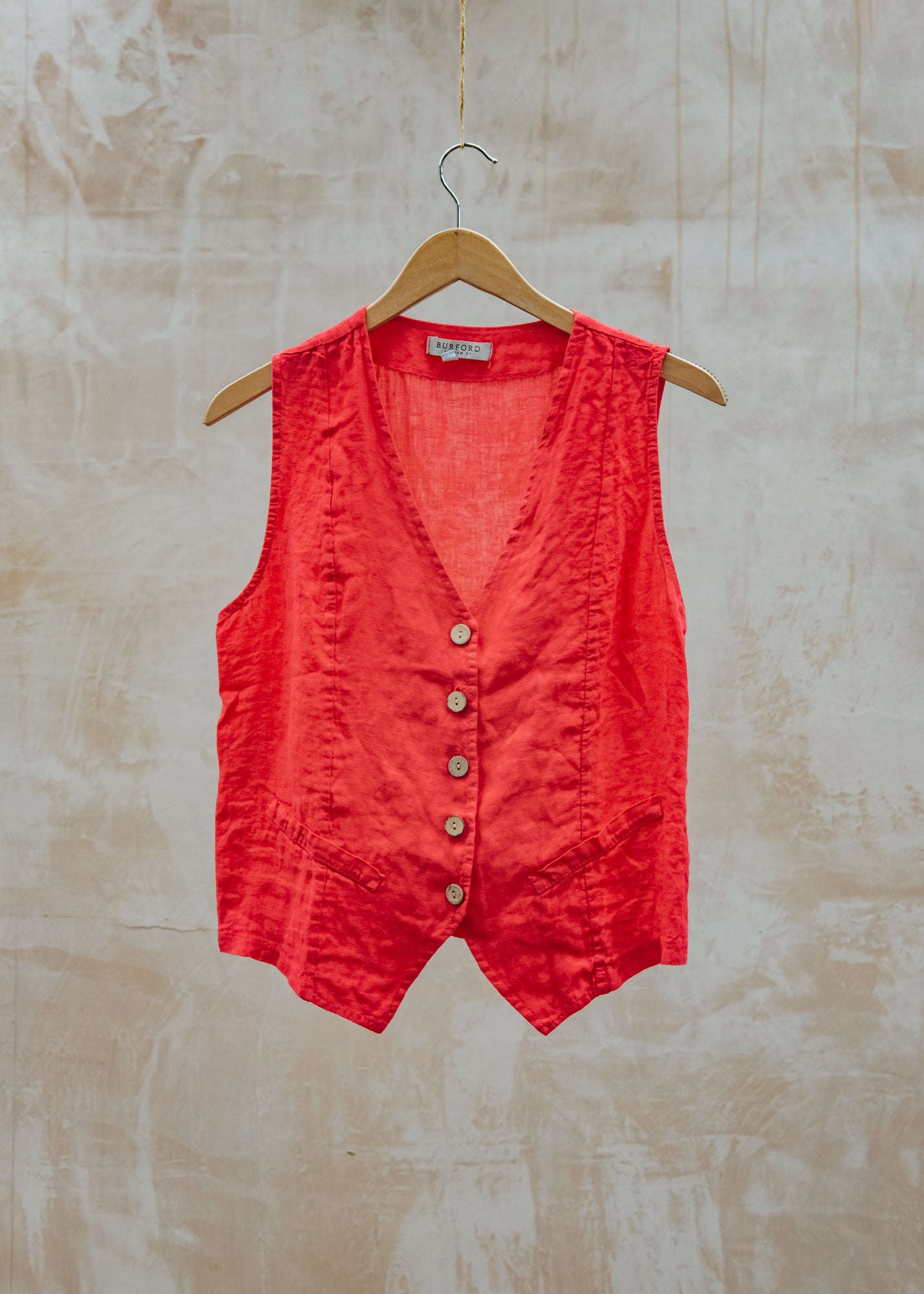 Burford Garden Co. Waistcoat in Fragola Red