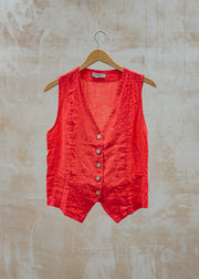 Burford Garden Co. Waistcoat in Fragola Red