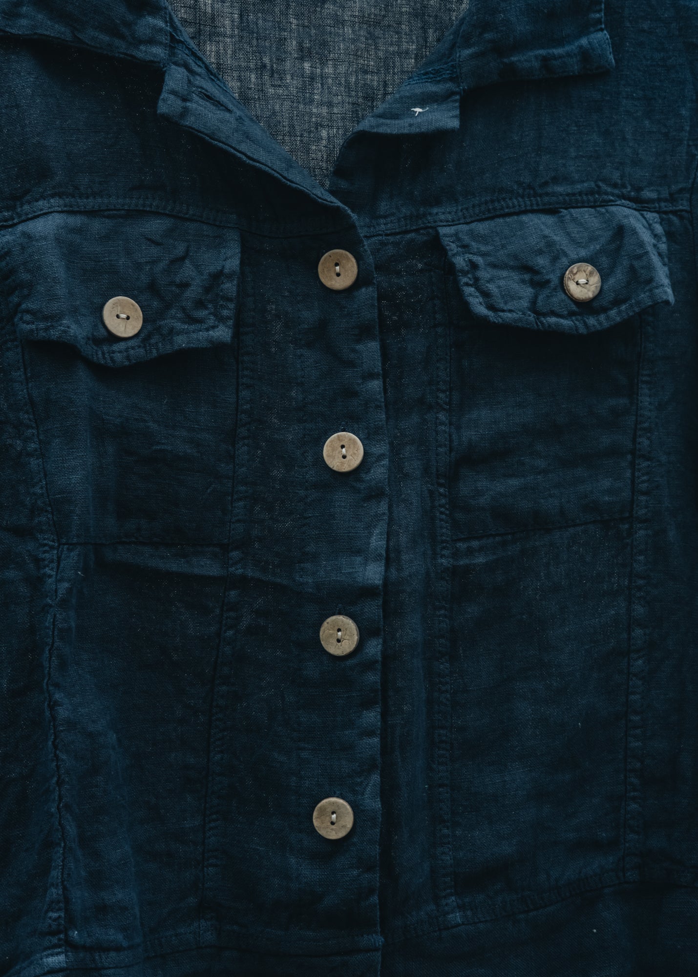 Burford Garden Co. Western Linen Jacket in Dark Navy