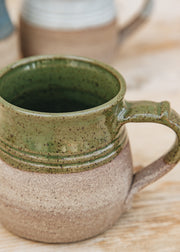 Burford Garden Co. Stoneware Round Mug with Green Glaze