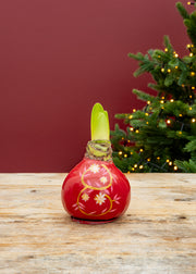 Burford Garden Co. Hand Painted Red Wax Amaryllis