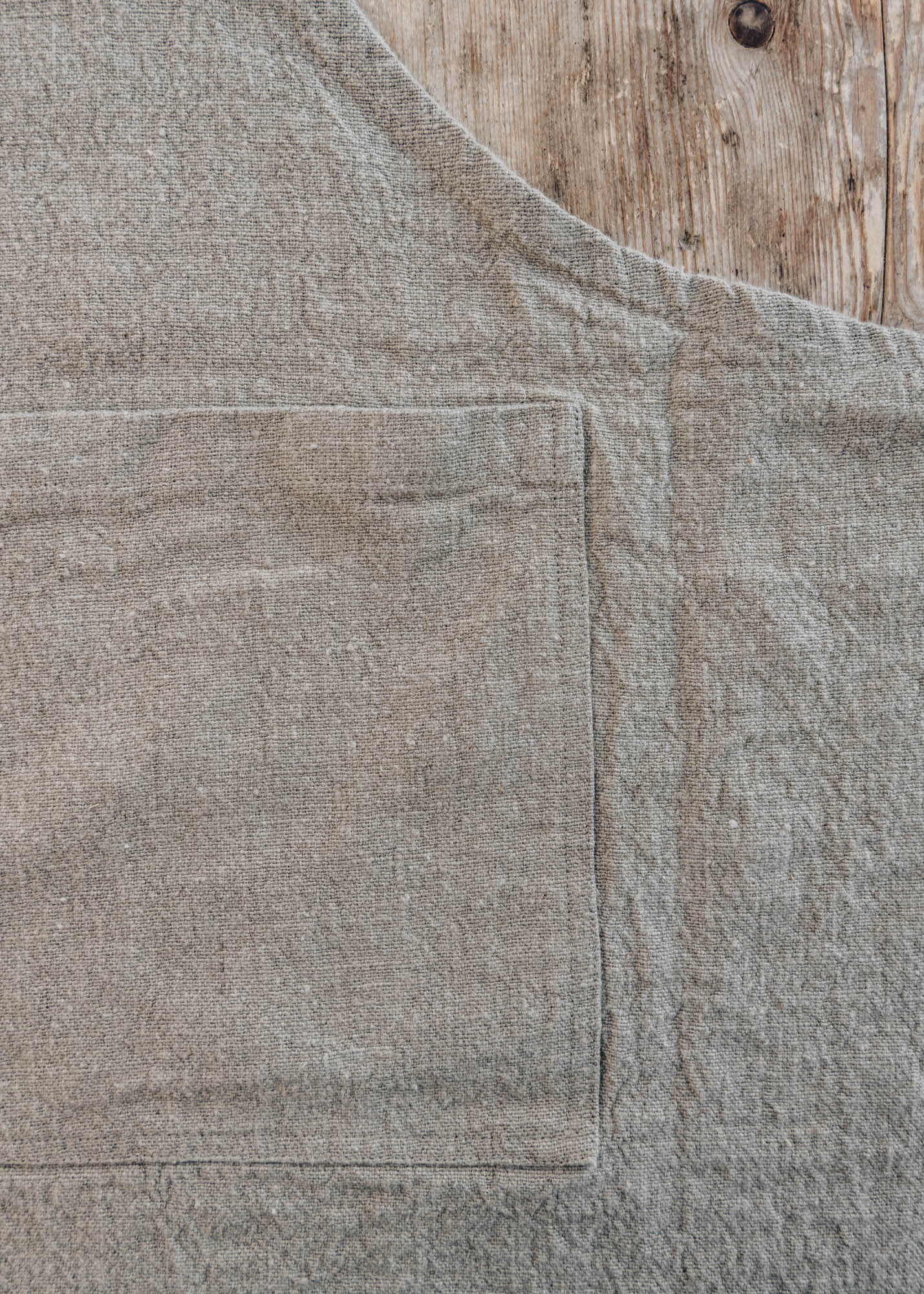 Textured Natural Linen Crossback Apron