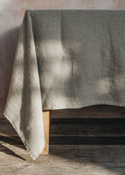 Textured Natural Linen Tablecloth
