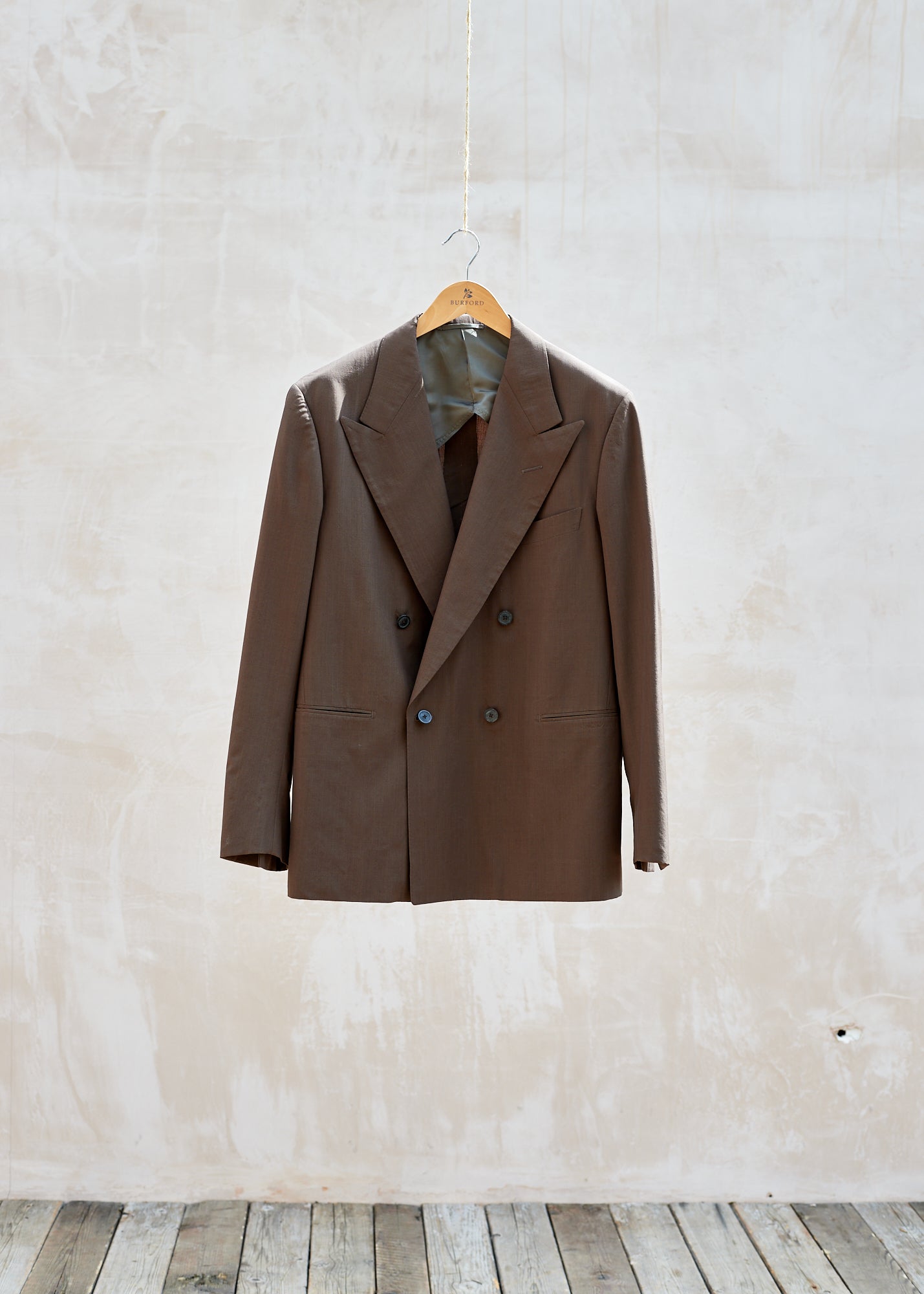 Camoshita Relaxed Double-Breasted Wool/Silk Blazer - XL