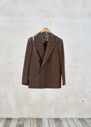 Camoshita Relaxed Double-Breasted Wool/Silk Blazer - XL