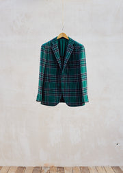 Kenny Ryder Caruso Green Checked Wool Blazer - L