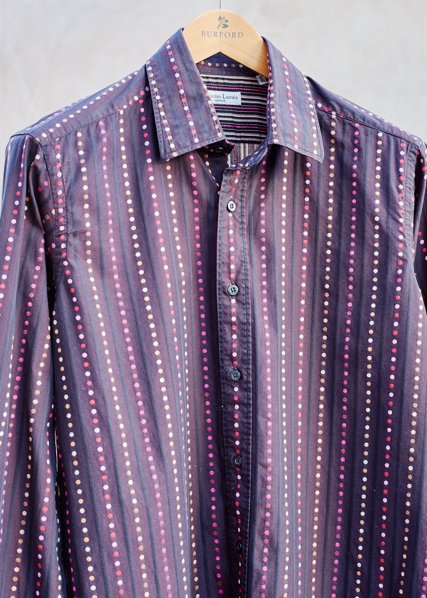 Kenny Ryder Christian Lacroix Vintage Spotted Purple Shirt - XL