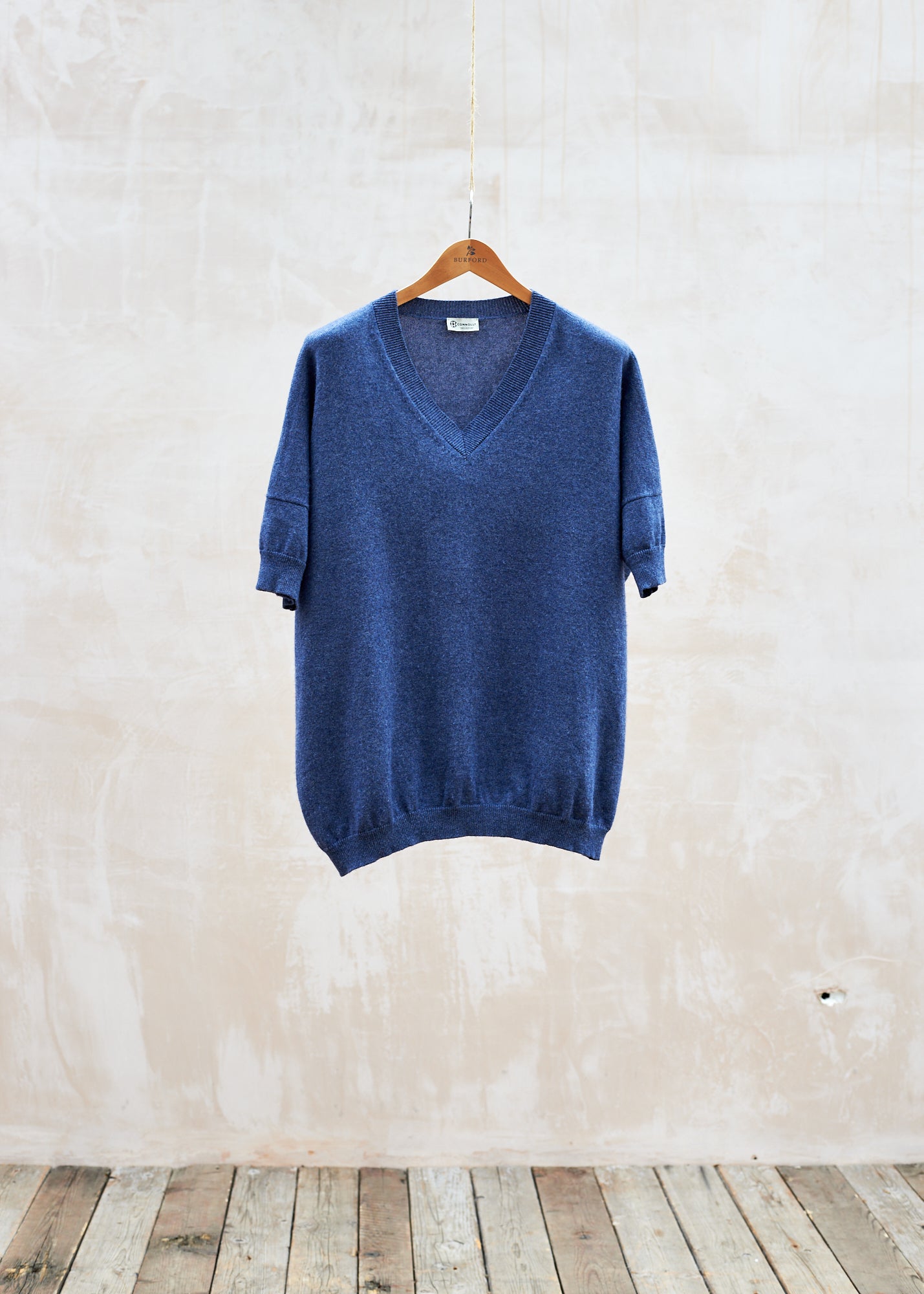 Connolly Cashmere/Linen Short Sleeved V-Neck - XXL