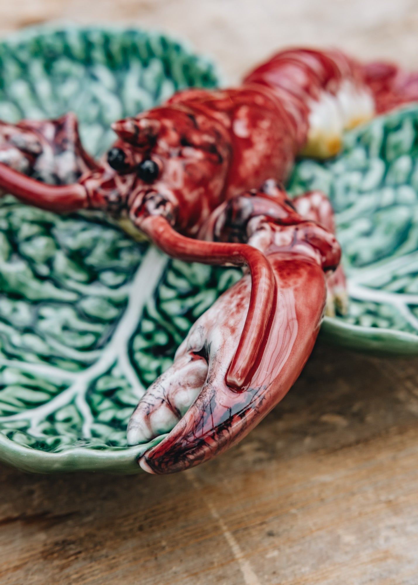 Bordallo Pinheiro Cabbage Appetizer Plate with Lobster