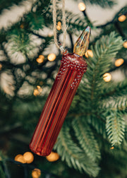 Unique Treasures Candle Glass Bauble in Red