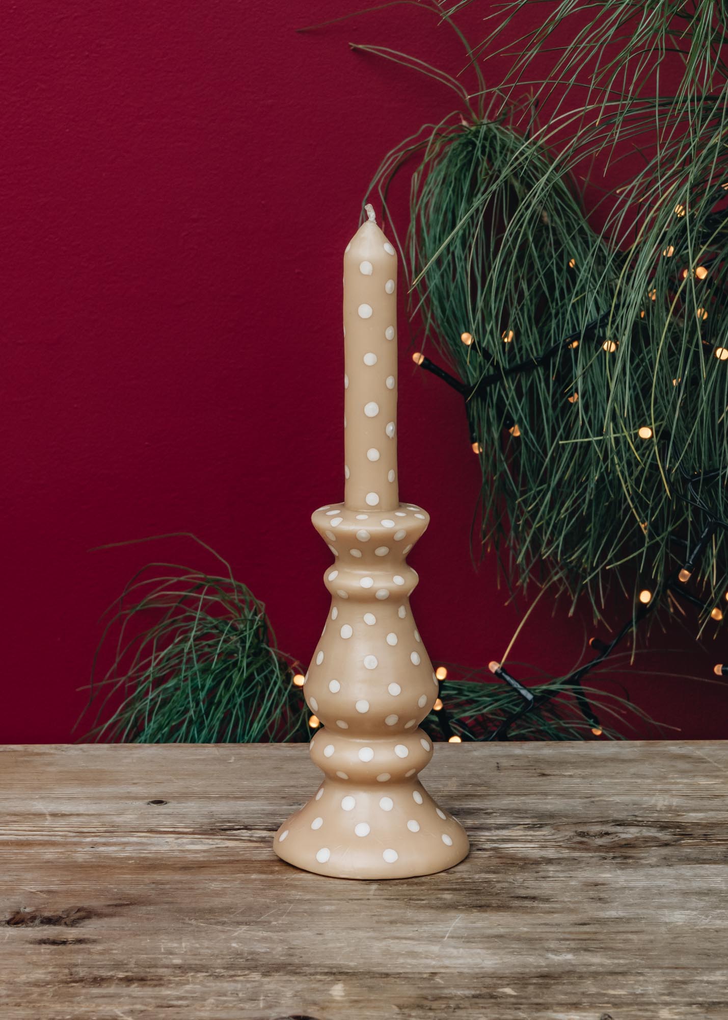 Glow Beige and White Candle