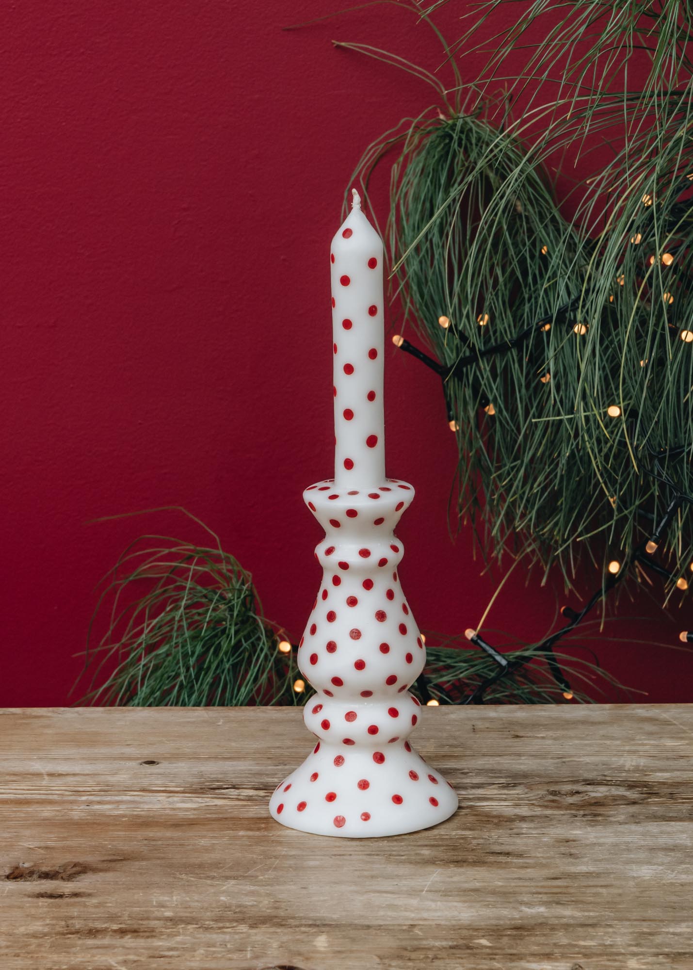 Glow Red and White Candle