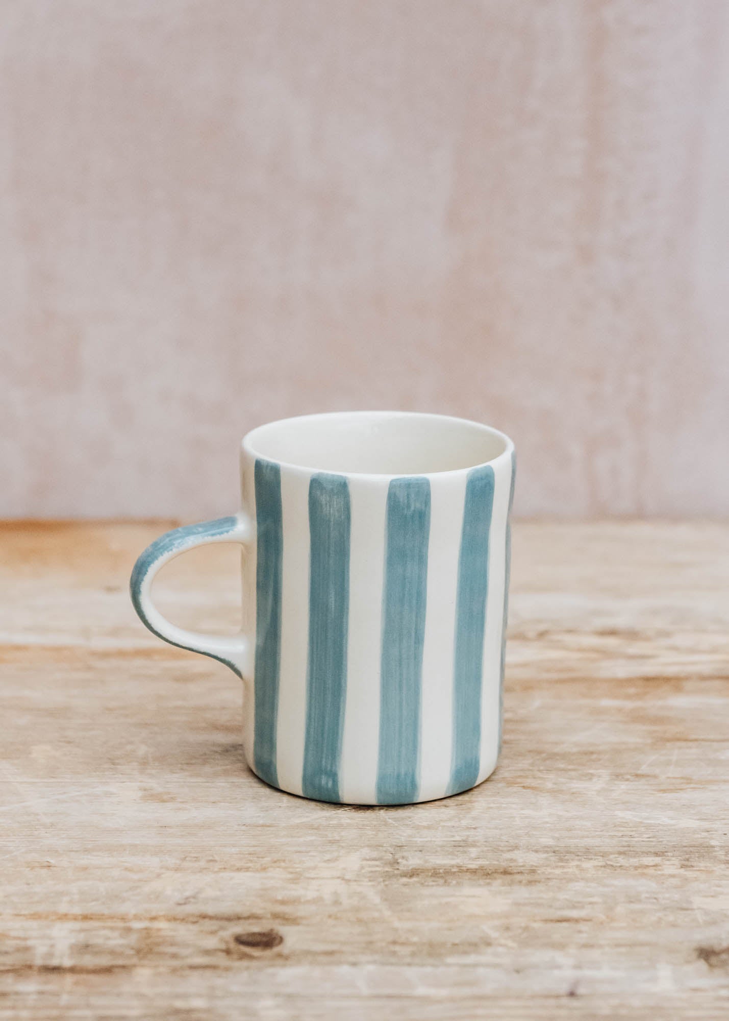 Musango Pottery Demi Candy Stripe Mug in Dove Grey