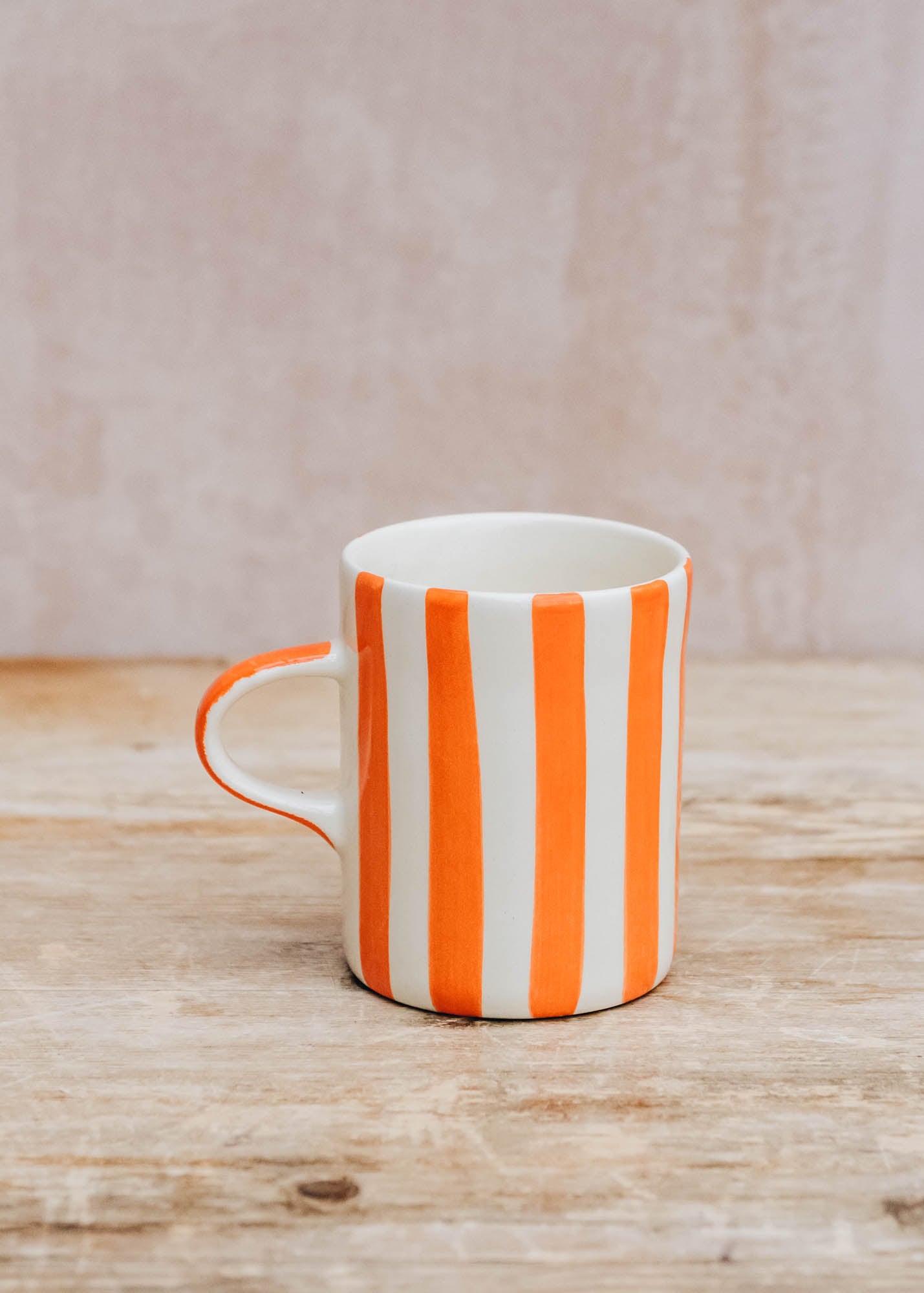 Musango Pottery Musango Demi Candy Stripe Mug in Tangerine