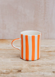Musango Pottery Musango Demi Candy Stripe Mug in Tangerine