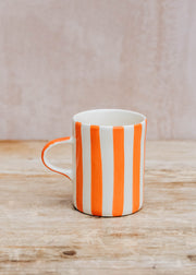 Musango Demi Candy Stripe Mug in Tangerine