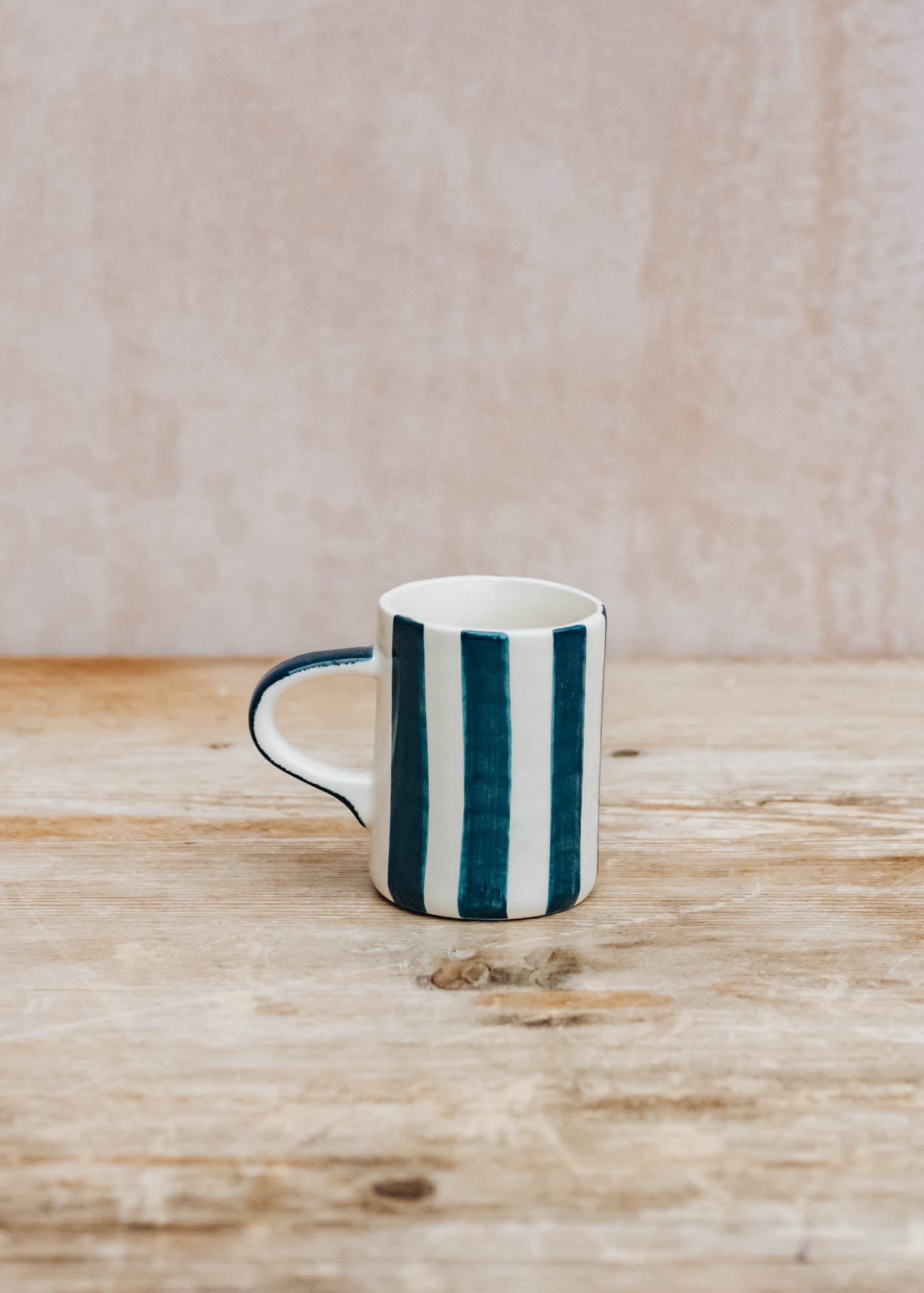 Musango Pottery Musango Espresso Candy Stripe Mug in Teal