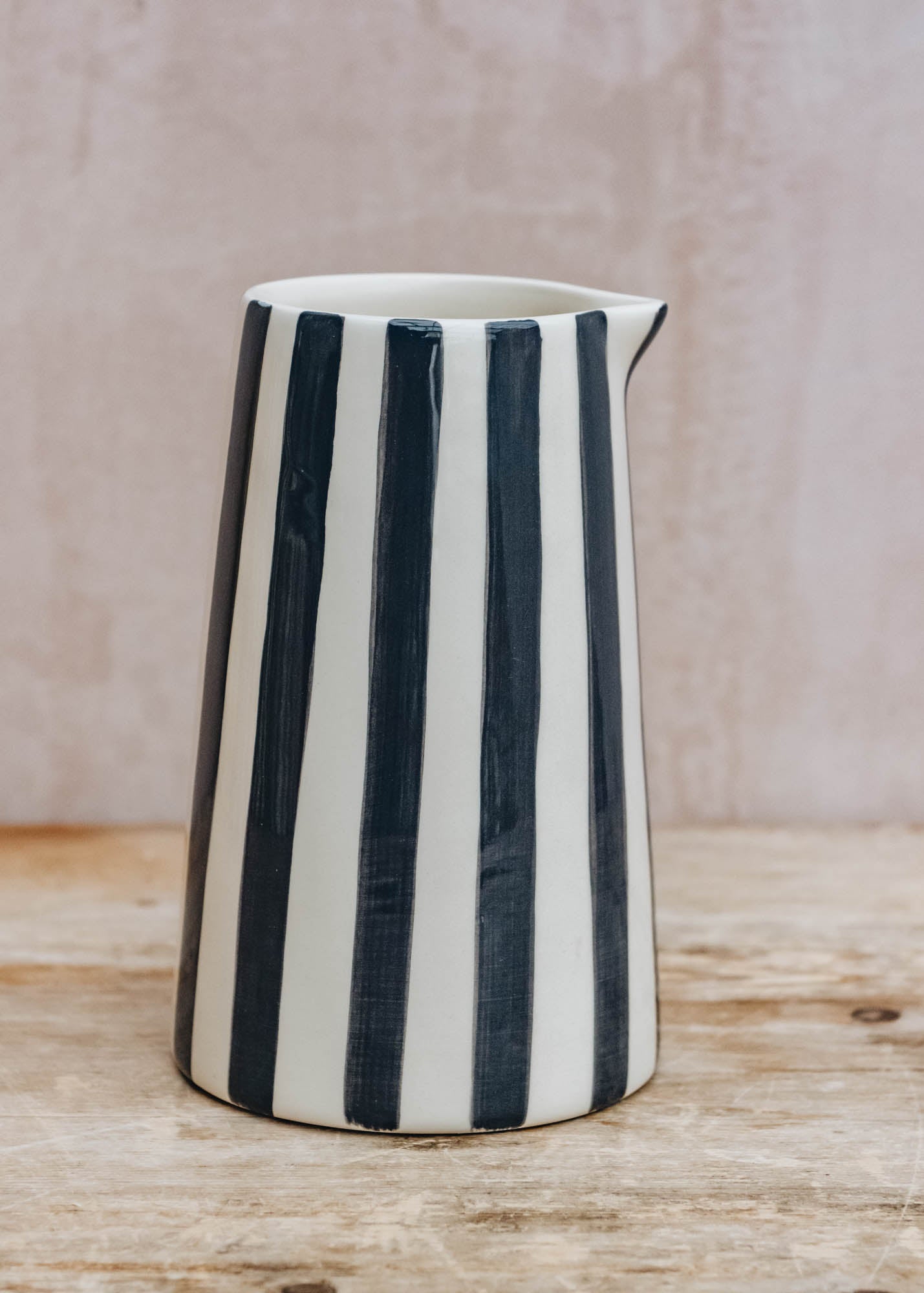 Musango Pottery Musango Candy Stripe Pitcher in Graphite