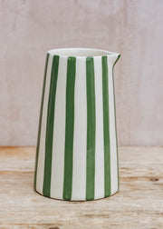 Musango Candy Stripe Pitcher in Moss Green