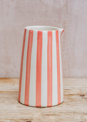 Maggie: Timeless Flowers Musango  Candy Stripe Pitcher in Rose