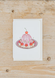 Canonbury Press Rose Petal Cream Blancmange Greetings Card