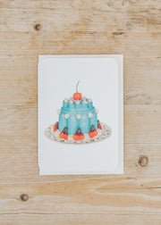 Canonbury Press Violet Petal Cream Blancmange Greetings Card
