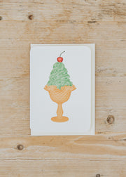 Canonbury Press Mint Chantilly Cream Greetings Card