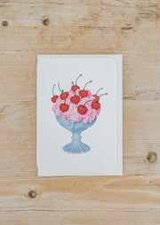 Canonbury Press Strawberry Chantilly Cream Greetings Card