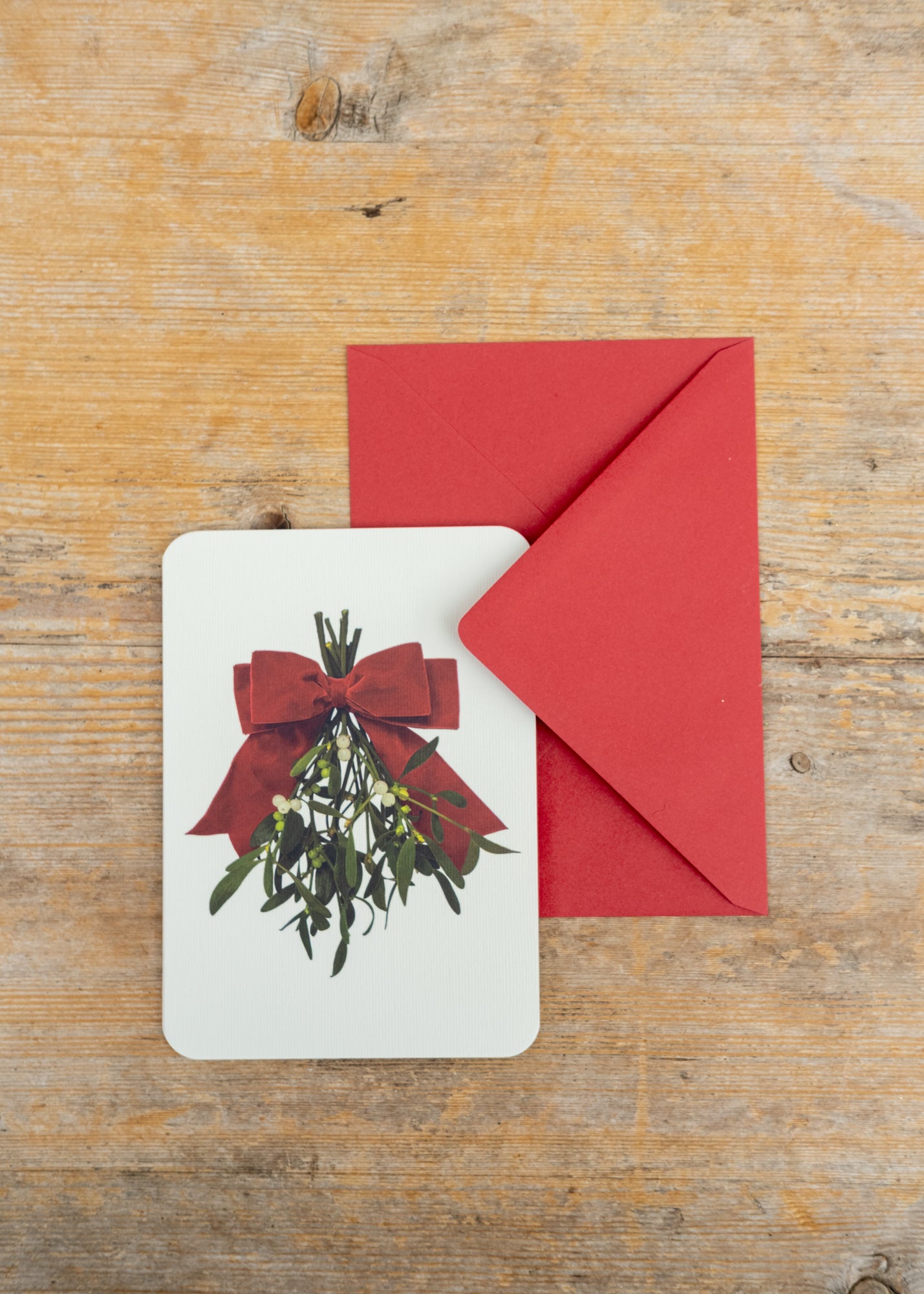 Mistletoe Bow Christmas Card