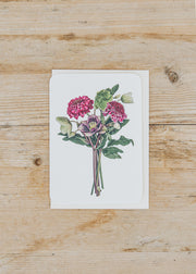 Canonbury Press Posy of Hellebores and Scabious II Greetings Card