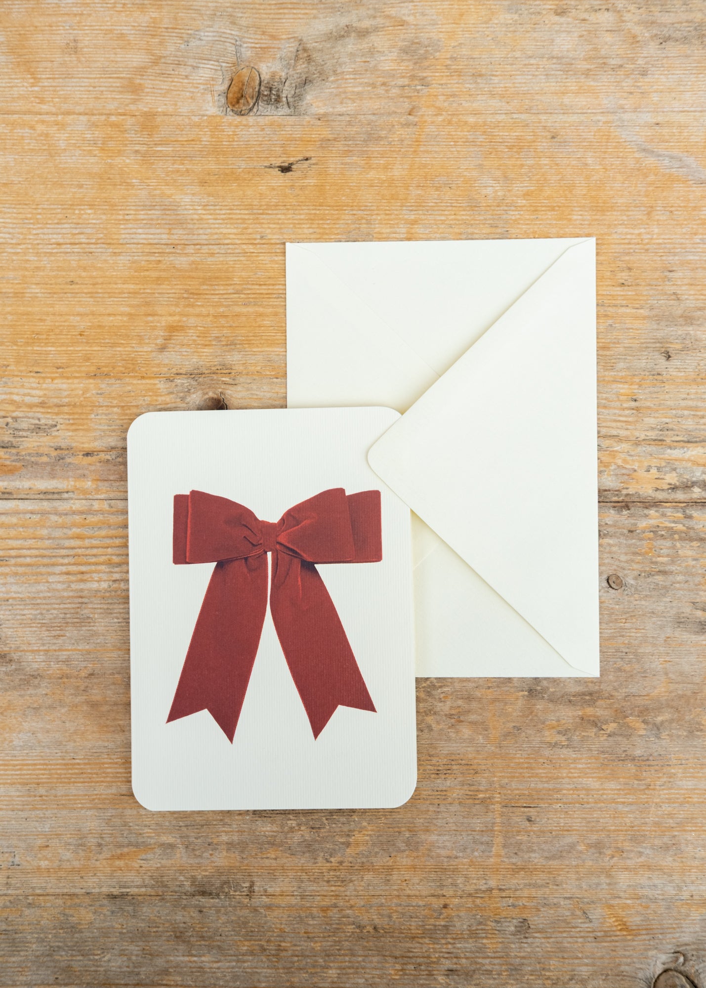 Plum Pudding with Red Velvet Bow Christmas Card