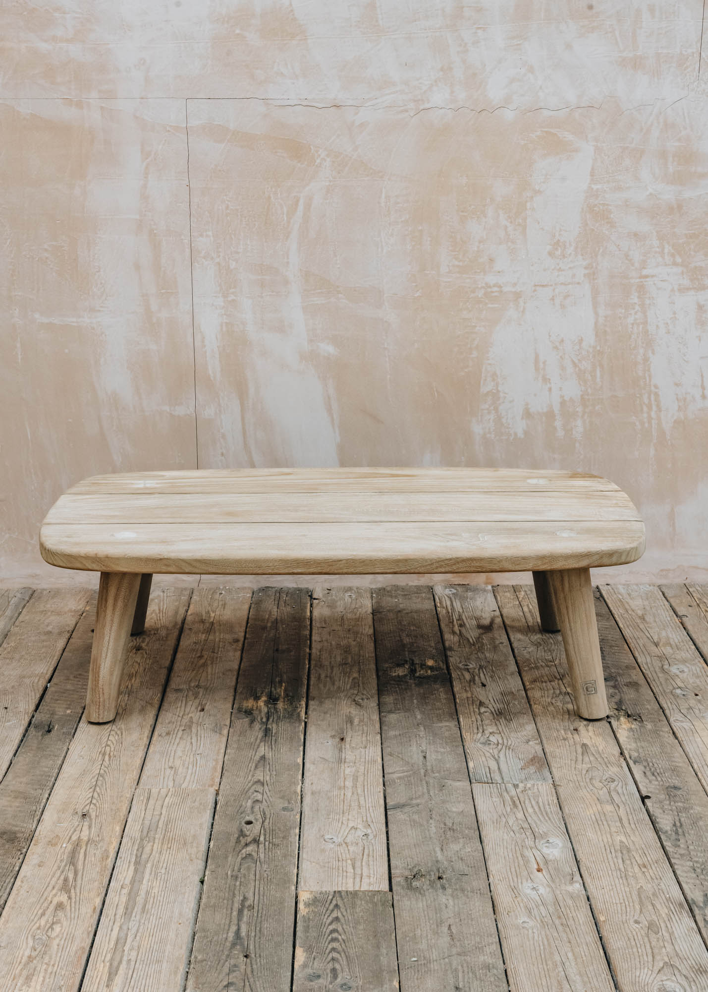 Gommaire Carol Teak Coffee Table in Natural Grey