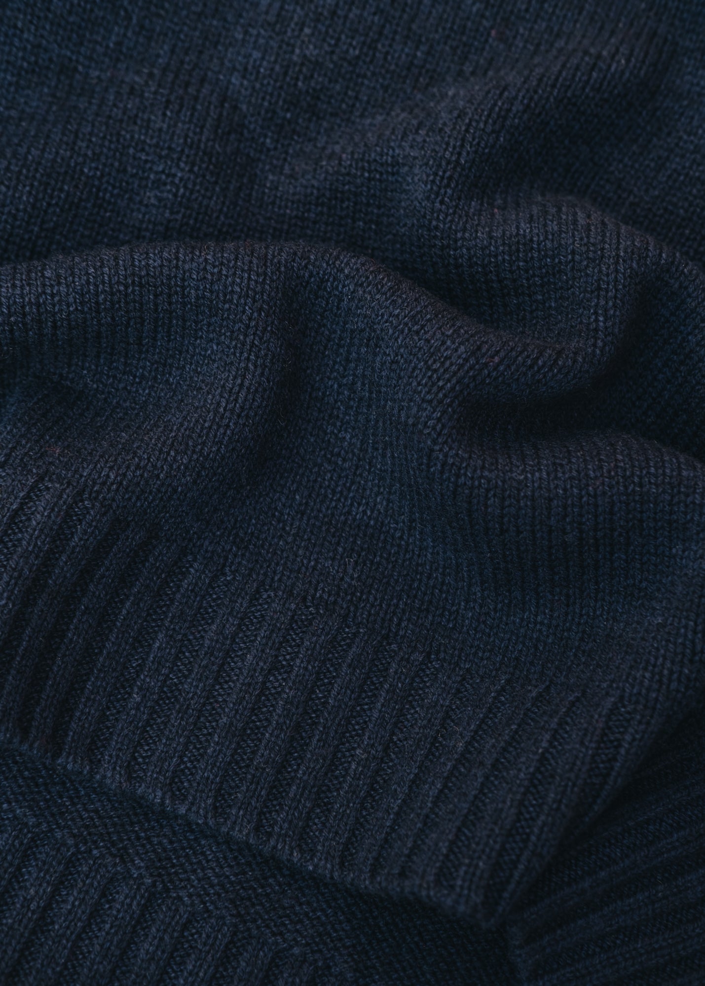Cash-Ca Boxy Mixed-Neckline Sweater in Navy