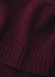 Cash-Ca Boxy Mixed-Neckline Sweater in Plum
