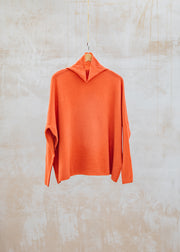 Cash-Ca Oversized Soft Sweater in Firebrick