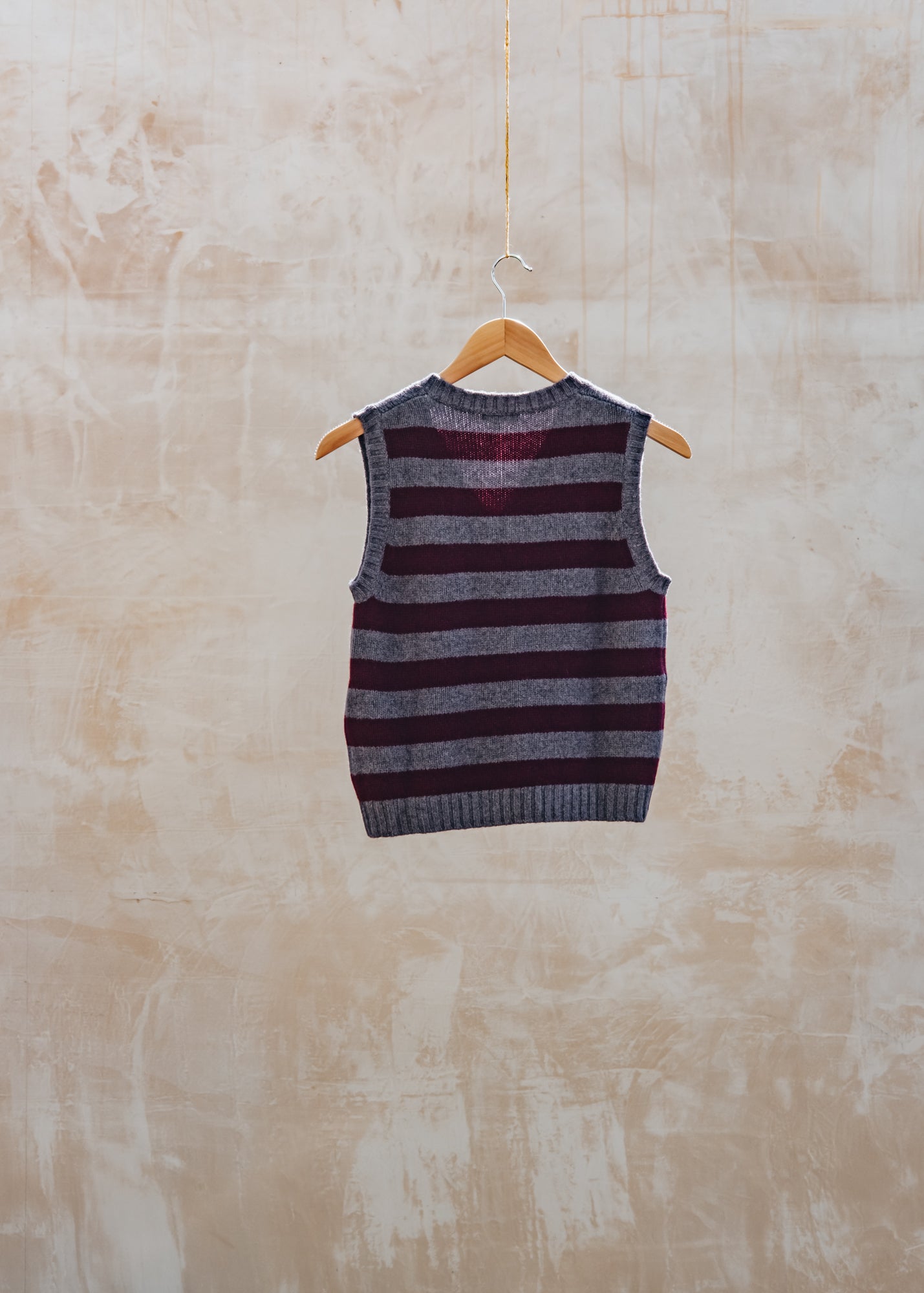 Cash-Ca Striped V-Neck Tank Top in Damson and Fig