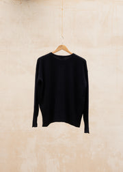 Cash-Ca Wide Body Crew Neck Sweater in Neat Navy