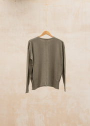 Cash-Ca Wide Body Crew Neck Sweater in Safari