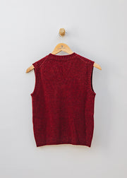 Cash-Ca Button Through Waistcoat in Burgundy