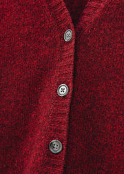 Cash-Ca Button Through Waistcoat in Burgundy