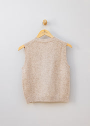 Cash-Ca Button Through Waistcoat in Pink Oatmeal