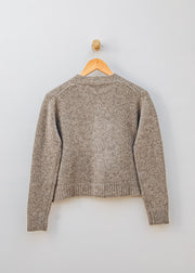 Cash-Ca Chunky Long Sleeve V-Neck Cardigan in Fossil
