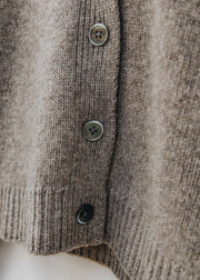 Cash-Ca Chunky Long Sleeve V-Neck Cardigan in Fossil